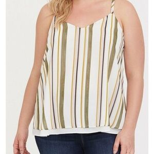 TORRID Striped Double Layer Chiffon Cami Size 3X